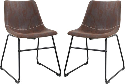 PayLessHere Dining Chairs Set of 2 Kitchen Chairs Living Room Chairs Counter Stools with Backs Leather Island (18 Inch)