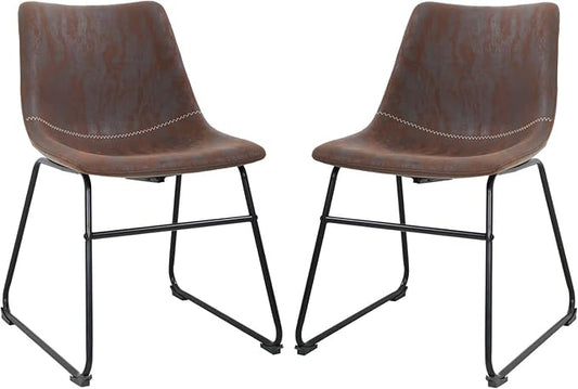 PayLessHere Dining Chairs Set of 2 Kitchen Chairs Living Room Chairs Counter Stools with Backs Leather Island (18 Inch)