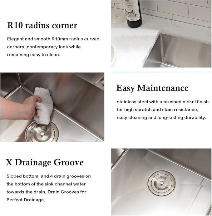 20 Inch Undermount Kitchen Sink with Faucet Combo - SZBAQTM 20"x19"x10" Stainless Steel Undermount Sink Single Bowl 18 Gauge Handmade Design sink with Pull-Out Faucet