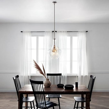 Kichler Everly 22.75" 3 Light Bell Pendant Clear Seeded Glass Olde Bronze®