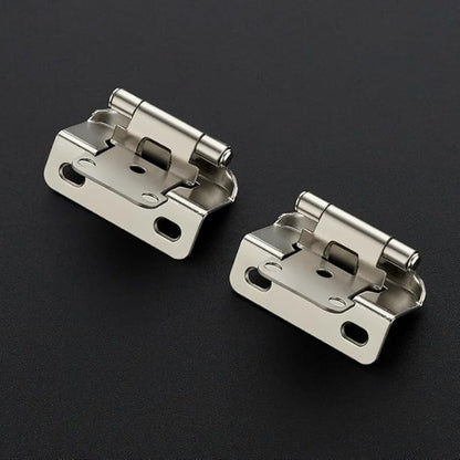 Ravinte 20 Pack 10 Pairs Semi-Overlay 1/2 inch Self-Closing Face Frame Cabinet Hinges Satin Nickel Half Wrap-Around Kitchen Cabinet Door Hinges Face Mount Cabinet Hardware