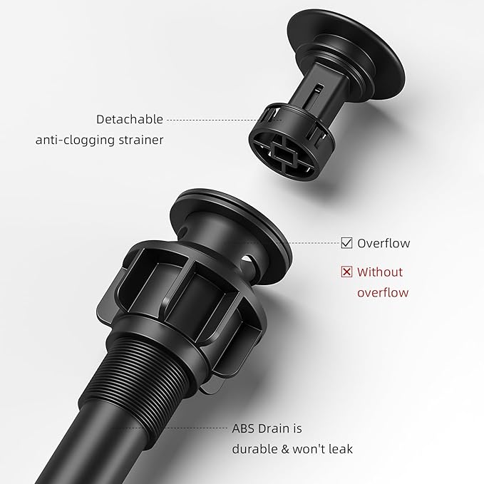 Ryuwanku Matte Black Pull Down Bathroom Faucet with Pop-up Drain, 8 inch Widespread Bathroom Faucet 3 Hole with Pull Down Sprayer 2 Modes. 8'' Matte Black Bathroom Faucet with Supply Lines