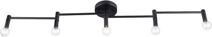 GLOBE Electric 59969 Tempo 5-Light Foldable Track Lighting, Matte Black
