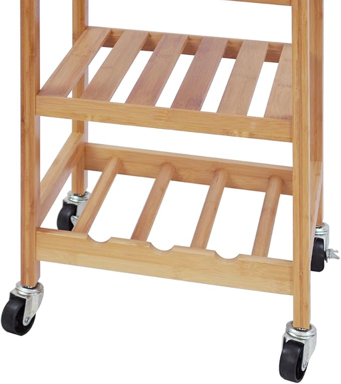 Oceanstar Design Group Bamboo Kitchen Trolley, Natural