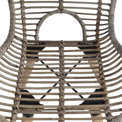 Natural Rattan Dining Chairs Set of 2 Brown Wooden Legs Accent Chairs for Kitchen Living Room Farmhouse Decor Vintage Style Furniture
