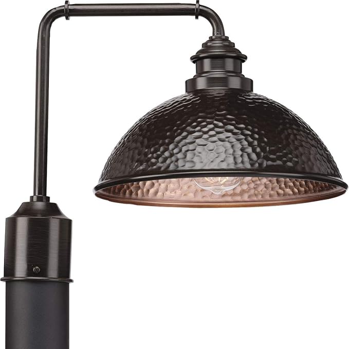 Progress Lighting Englewood Collection 1-Light Farmhouse Outdoor Post Lantern Light Antique Bronze, 13-7/16" x 16" x 12"