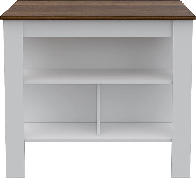 GOWE Brooklyn Kitchen Island, Three Concealed Shelves