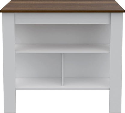 GOWE Brooklyn Kitchen Island, Three Concealed Shelves