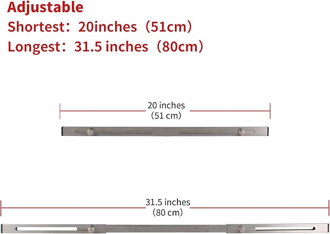 CPT-4 Undermount Sink Supports Brackets Adjustable Stainless Steel Installation Kit for Heavy Duty Undermount Kitchen Sink (20-31.5 inches（51-80cm）)