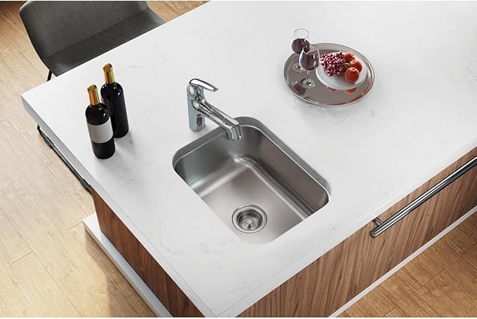 18 Gauge Stainless Steel 16" X 20.5" X 8" Single Bowl Undermount Bar/Prep Sink