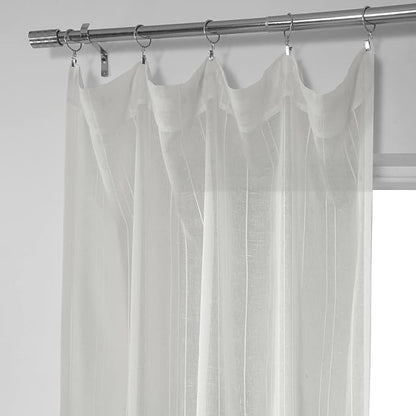 HPD Half Price Drapes Striped Faux Linen Sheer Curtains for Living Room or Bedroom 50 X 96 (1 Panel), Rod Pocket Window Curtains for Bedroom, Bordeaux