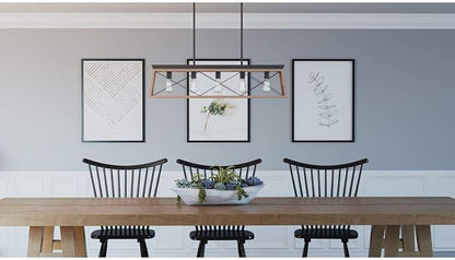 Progress Lighting Briarwood Collection 5-Light Dining Room Light Fixture, Farmhouse Style Modern Chandelier for Kitchen and Dining Room, 38" by 9", Antique Bronze