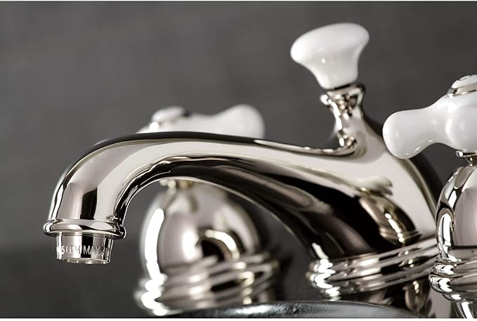 Kingston Brass KS3966PX Restoration Widespread Bathroom Faucet, Polished Nickel, 6.5 x 3.5 x 3.06