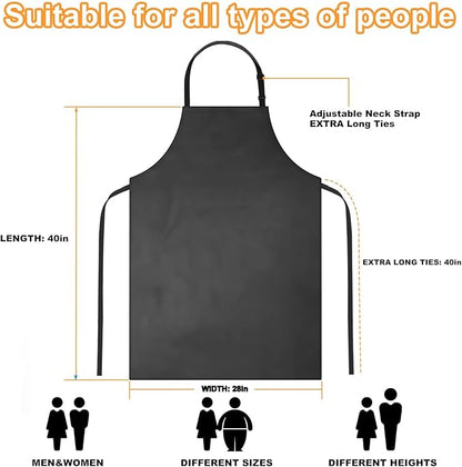 Gotega Waterproof Rubber Vinyl Apron Adjustable Dishwasher Apron - Apron for Women Men Heavy Duty Work Apron