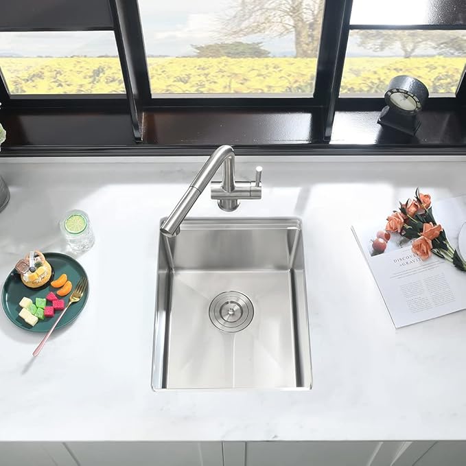 15 Inch Bar Sink Undermount Workstation-iAnomla 15x19 Small Kitchen Sink Undermount Rv Sinks 16 Gauge Stainless Steel Single Bowl Deep Wet Bar Sinks Outdoor Kitchen Basin with Cutting Board