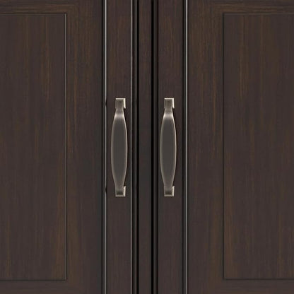 SIMPLIHOME Connaught Buffet - 67 inch Wide Solid Wood 4 Door Sideboard Cabinet in Dark Chestnut Brown, Traditional Dining Room Storage for Kitchen or Living Room with 2 Drawers and Adjustable Shelves
