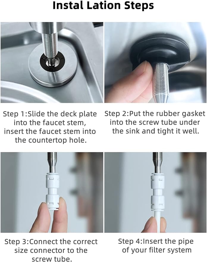 Drinking Water Faucet,Easy to Install Sink Water RO Faucet,Lead-Free Reverse Osmosis Faucets for Kitchen Bar Sink,Brushed Nickel SUS304 Stainless Steel