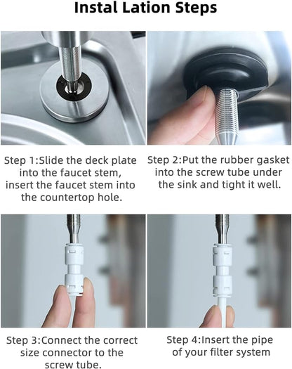Drinking Water Faucet,Easy to Install Sink Water RO Faucet,Lead-Free Reverse Osmosis Faucets for Kitchen Bar Sink,Brushed Nickel SUS304 Stainless Steel