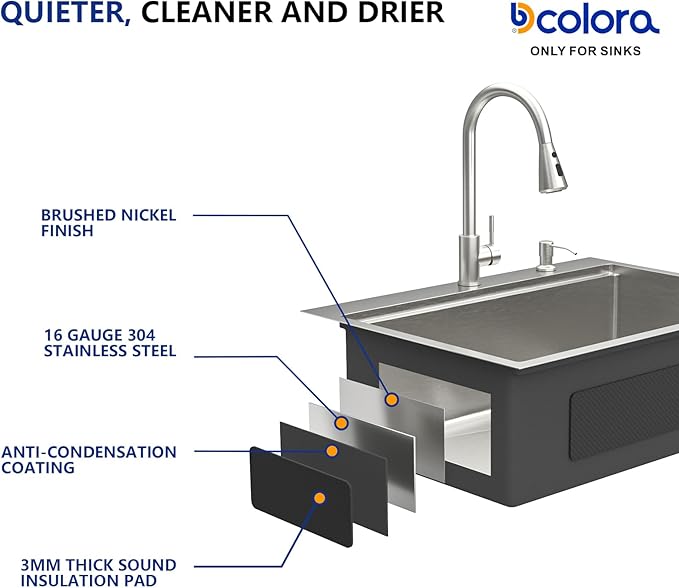 Dcolora 30 In. Drop In Kitchen Sink With Faucet Topmount Single Bowl Sink Workstation Stainless Steel Overmount Basin 30"×22"×10", DC-SFDOE00125
