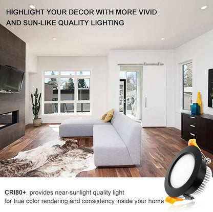 YGS-Tech 2 Inch LED Recessed Lighting, Dimmable Downlight 3W(35W Halogen Equivalent), CRI80, 5000K Daylight White Ceiling Light with LED Driver (1 Pack)