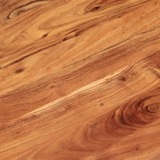 Oval Dining Table Top, Natural Solid Acacia Wood 39.4x15.7 Inch, Durable Untreated Brown Wooden Countertop for Kitchen & Dining Room