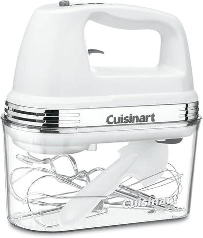 Cuisinart Power Advantage PLUS 9-Speed Hand Mixer, 220W-Motor Hand Blender Electric Mixer with 9 Speed Settings, Extra-Long Dishwasher-Safe Beaters, 3 Low Mixing Speeds, Storage Case, HM-90S, White