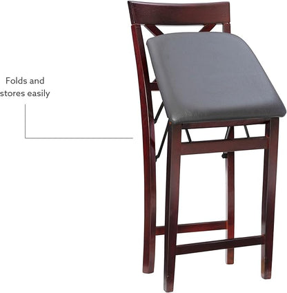 Linon Triena X Back Folding Counter Stool, Brown