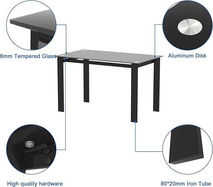 Gecheer Modern Wooden Dining Table for Living Room & Family Dining, Multi-Function, Safe & Easy to Clean