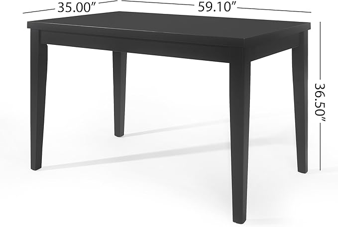 Wood Counter Height Dining Table in Antique Black Finish, Modern Farmhouse Style Kitchen Island Table for Small Spaces, 36 Inch Height Countertop Table with Sturdy Wood Construction