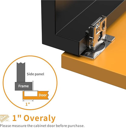 Chibery 6 Pack 1" Overlay 3D Soft Close Concealed Hinge for Face Frame Door, Smooth Slow Self Closing Hinges, Satin Nickel, Hidden 105° Open Angle Stainless Steel Hinge for Kitchen Cabinet Door