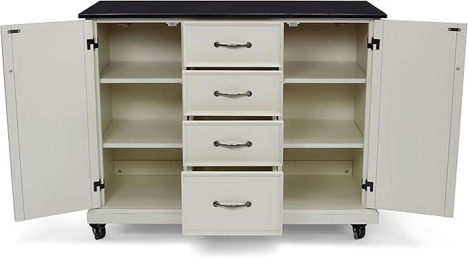 Seaside Lodge Black Granite Top Kitchen Cart by homestyles