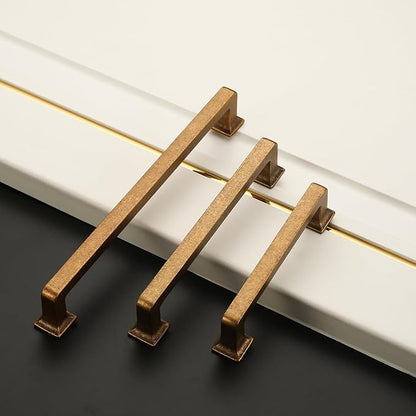 Amerdeco 6 Pack Antique Brass Cabinet Pulls 5 Inch Hole Centers Kitchen Handles Cabinet Hardware Kitchen Handles for Cabinets Cupboard Handle Drawer Pulls