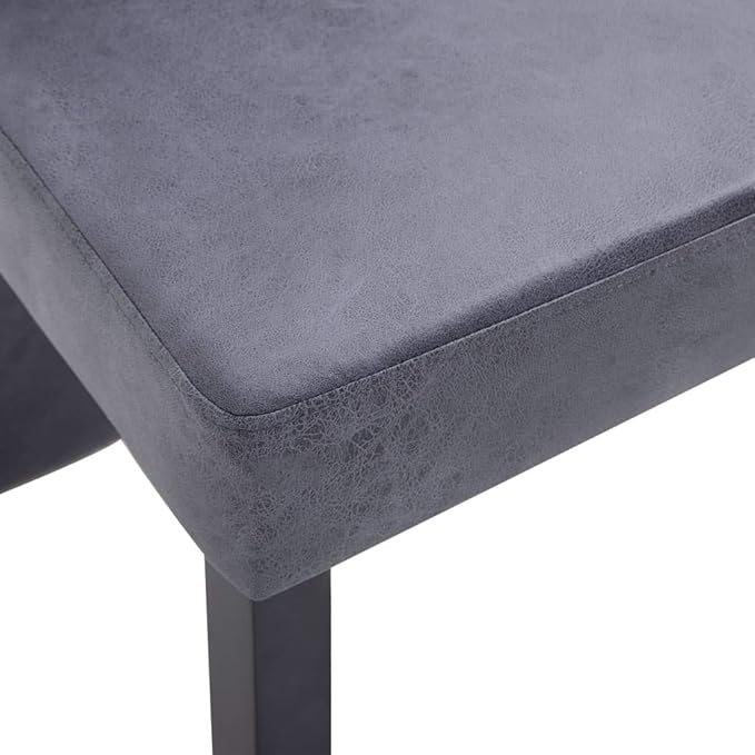 Modern Dining Chairs Set of 4 Gray Faux Suede Upholstery with Wooden Legs Comfortable Kitchen Chairs for Dining Room, Farmhouse, Restaurant, Bistro