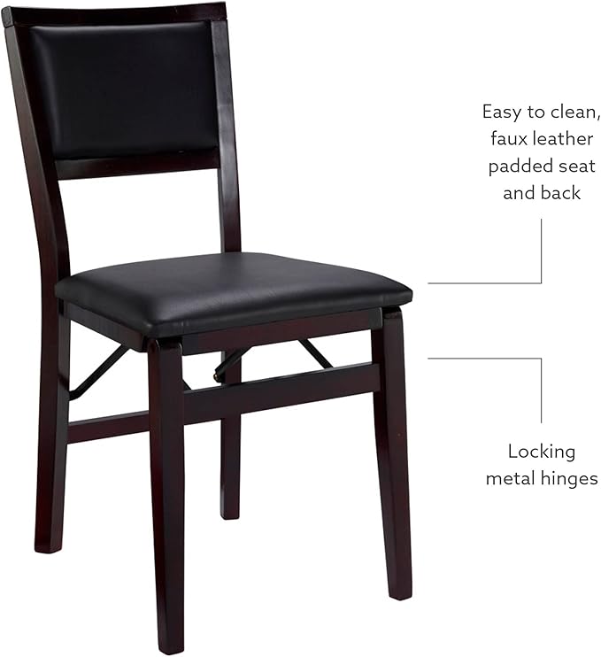 Linon Keira Pad Folding Chair, Set of 2, Engineered Wood