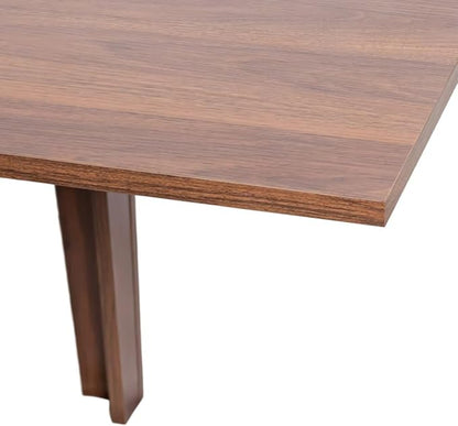 JIJIWANG 70.87''-106.3'' Extendable Dining Table for 8-12, Modern Space-Saving Wood Kitchen Table, Rectangle Folding Conference Meeting Tables for Living Meeting Room Kitchen, Walnut