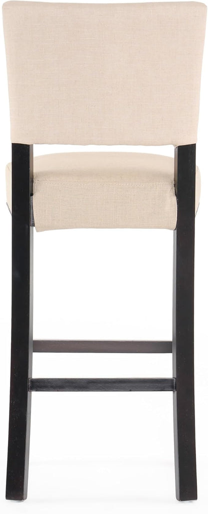 GOWE Barstools with Rivet Decoration Set of 2, Wood Frame,Fabric Sponge Cushion and Upholstered Barstools, Bar Chairs for Kitchen Island,Bedroom,Dining Room.