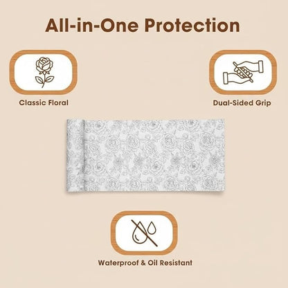 Coavas Shelf and Drawer Liner, Non Slip Extra Grip Non Adhesive Waterproof Thickened Cabinet Mat, Easy Cut for Kitchen Pantry Bathroom Dresser Cupboard (White, 12IN X 20 FT)