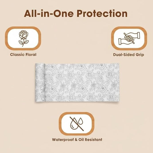 Coavas Shelf and Drawer Liner, Non Slip Extra Grip Non Adhesive Waterproof Thickened Cabinet Mat, Easy Cut for Kitchen Pantry Bathroom Dresser Cupboard (White, 24IN X 20 FT)