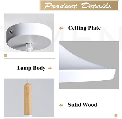 KCO Lighting White Barn Pendant Light 3-Pack Farmhouse Vintage Hanging Lamp with Adjustable Cord Rustic Ceiling Hanging Light Fixture