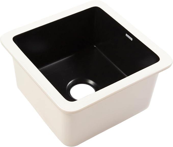 Sinkology Eden Fireclay Undermount Kitchen Sink, Undermount Installation, Surefire Finish (Matte Black, 18")