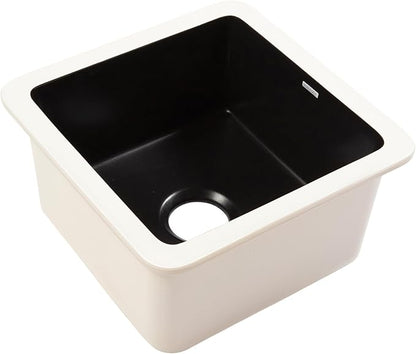 Sinkology Eden Fireclay Undermount Kitchen Sink, Undermount Installation, Surefire Finish (Matte Black, 18")