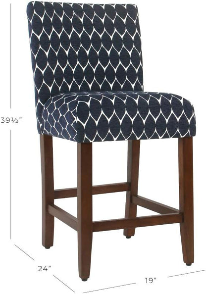 Homepop Home Decor | Modern Counter Stool | Counter Stools With Back | Decorative Home Furniture, Navy