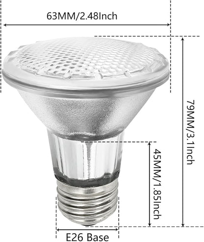 BOGAO Par20 Bulbs, 6 Pcs 120V 50W Par20 Light Bulbs, E26 Medium Base Long Lasting Life High Output Reflector Flood Lights Replacement Range Hood Light - Warm Light