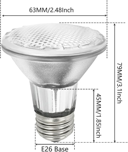 BOGAO Par20 Bulbs, 6 Pcs 120V 50W Par20 Light Bulbs, E26 Medium Base Long Lasting Life High Output Reflector Flood Lights Replacement Range Hood Light - Warm Light