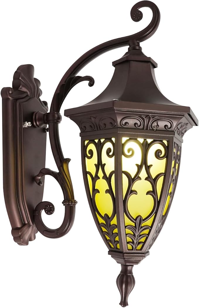 Outdoor Wall Light Fixtures, IP55 Waterproof Outside Wall Lantern Retro Exterior Wall Sconces Vintage Wall-Mounted Lights for Garage House Porch Doorway, E26 w/o Bulb
