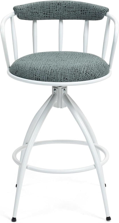 26'' Swivel Counter Height Bar Stool, Set of 2- Fabric Seat with Water Transfer Printed Metal Frame, Modern Industrial Design Bar Chairs for Kitchen Island, Dining Room,for Living Room