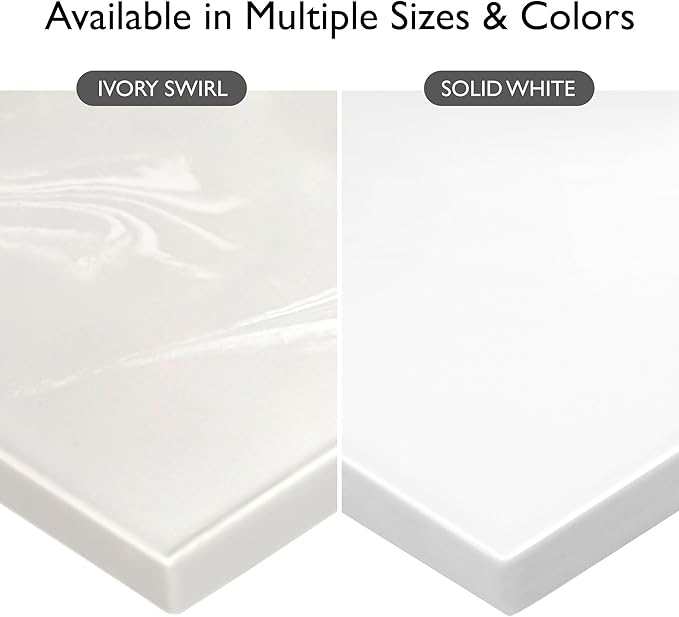 Design House Cultured Marble Vanity Top, 19 in W x 17 in D, Integrated 4 in Centerset Oval Sink & Backsplash, Solid White, 586172