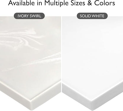 Design House Cultured Marble Vanity Top, 49 in W x 22 in D, Integrated 4 in Centerset Oval Sink & Backsplash, Solid White, 586255