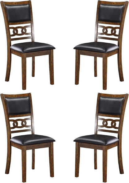 HomeStock Kitchen Dining Chairs Set - Wood Kitchen Dining Chair - Brown Finish - Wood Kitchen Island Seating Brown/4 Piece