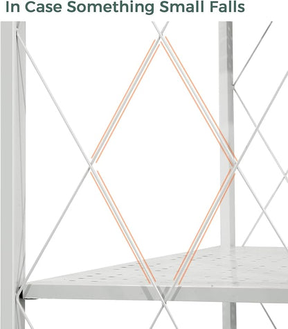 DEANIC 3 Tier Foldable Storage Shelves with Wheels, Kitchen Appliance Stand, Freestanding Metal Wire Shelf Rack, No Assembly Organizer Rolling Cart for Garage, Basement, Pantry(Grey)